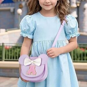 To my princess toddler purse Light Blue Dress with Purple Bow Bag